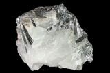 Metallic, Needle-Like Pyrolusite Cystals in Quartz - Morocco #140991-1